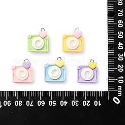 25 шт. 5 цвета непрозрачные подвески из смолы&nbsp;RESI-CJ0003-06