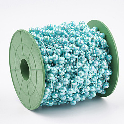 Абс пластика имитация жемчуга бисером отделка гирляндой AJEW-S071-01A