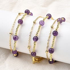 Природный аметист браслеты BJEW-D330-01G-05