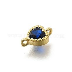 Подвески-соединители из латуни с кубическим цирконием в форме сердца KK-P295-34G-04