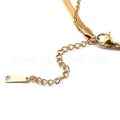 День матери 304 нержавеющая сталь мама 2-рядные цепи змейки браслеты для женщин BJEW-Q335-02G