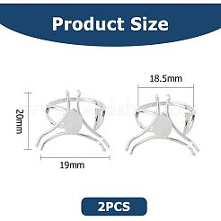 2 шт. регулируемые латунные компоненты кольца на палец&nbsp;FIND-HS0001-01P