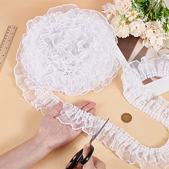 Плиссированная кружевная лента из полиэстера OCOR-WH0091-77A