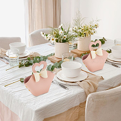 Складные сумки для свадебных конфет из искусственной кожи CON-WH0089-54B