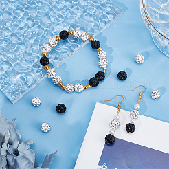 200 шт. 2-х цветные бусины из полимерной глины ручной работы со стразами CLAY-PH0001-78