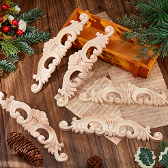 Резная накладка из каучукового дерева&nbsp;DIY-WH0622-407A