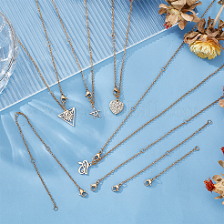 16 шт. 4-х стильные концевые цепи из нержавеющей стали 304 с карабином и соединительным кольцом STAS-NB0001-75