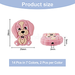 14шт 7 цвета силиконовые фокусные бусины SIL-DC0001-14