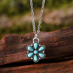 Комплекты украшений из синтетической бирюзы и сплава FS-WG8B1C9-02