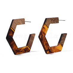 Шестигранные серьги-кольца для женщин&nbsp;EJEW-N017-006B