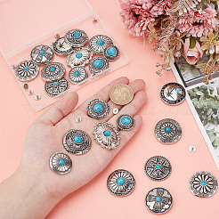 22 шт. 11 стиля плоские круглые заклепки из сплава с эмалью для монет FIND-NB0005-76