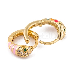 Серьги из латуни с микропаве и кубическим цирконием EJEW-E309-02G