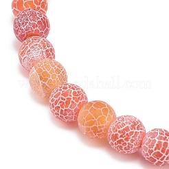 Set di braccialetti elasticizzati con perline rotonde in agata stagionata naturale (tinta) di 7 pz 7 colori&nbsp;BJEW-JB08363