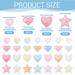 100 шт. 4 вида светящихся прозрачных акриловых бусин OACR-TA0003-90