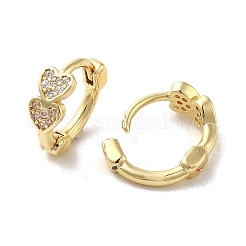 Серьги-кольца из латуни с микропаве из кубического циркония EJEW-A031-19G