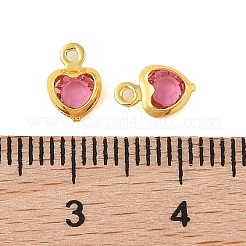 Латунные стеклянные подвески с покрытием в форме сердца KK-S385-01G-03