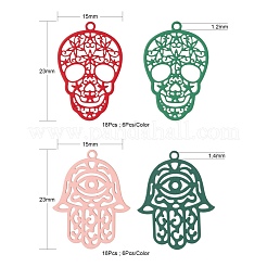 36 шт. 2 стильных филигранных подвески из нержавеющей стали 430 STAS-LS0001-83