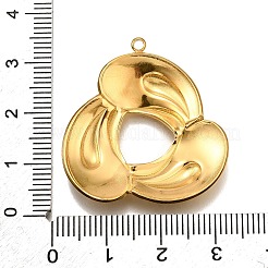 304ステンレスペンダント  トリプルティアドロップチャーム  18KGP本金メッキ  32.5x31x3.5mm  穴：1.6mm&nbsp;STAS-M116-24G