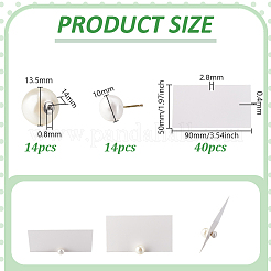 7 пара круглых сережек-гвоздиков из пластика и железа с имитацией жемчуга&nbsp;EJEW-GA0001-08