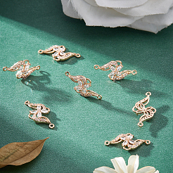 Placage de crémaillère en laiton micro pavé pendentifs en zircone cubique claire&nbsp;KK-BBC0001-51LG