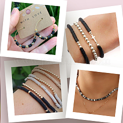 Плоские круглые бусины из глины ручной работы полимерные&nbsp;CLAY-SC0001-58A-03