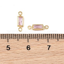 Breloques connecteurs rectangulaires en laiton pavé de zircone cubique shegrace&nbsp;XGRQ2O223-445B-G