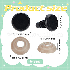 50 Stück Sicherheits-Cabochon-Fassung aus Kunststoff für Bastelaugen&nbsp;AJEW-PH0012-20A
