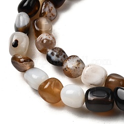 Натуральный черный агат нитей бисера G-P070-34