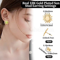 14 шт. фурнитура для сережек-гвоздиков из нержавеющей стали 304 STAS-BBC0002-24