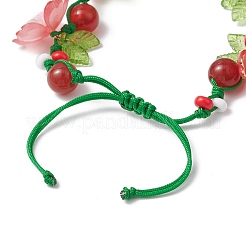 Bracelets tressés en perles acryliques florales pour femmes&nbsp;BJEW-MZ00184-01