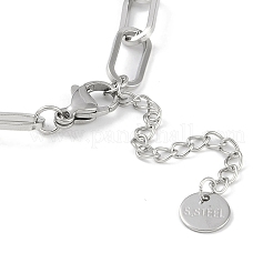 Устойчивые к потускнению браслеты из нержавеющей стали 304 с прямоугольными звеньями в виде скрепок для женщин&nbsp;BJEW-C071-02P