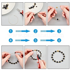 DIY natürliche schwarze Achat Stretch Armbänder machen Kits&nbsp;DIY-NB0004-43