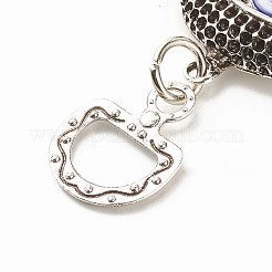 Стекло турецкий синий сглаз кулон украшение HJEW-I008-04AS