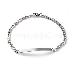 Браслеты из звеньев цепи панцирного плетения из нержавеющей стали 304 BJEW-A036-19P