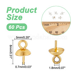 60 шт. вакуумное покрытие pvd из нержавеющей стали 304 с чашкой-жемчужиной STAS-UN0053-59