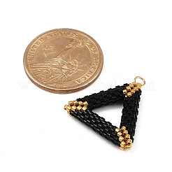 Подвески-треугольники из стеклянного бисера ручной работы&nbsp;PALLOY-MZ00756-02