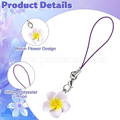 12 шт. 6-цветные ремешки для мобильного телефона из цветочной смолы&nbsp;HJEW-YW00319