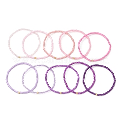 10шт. стеклянные бусины эластичные браслеты для женщин&nbsp;BJEW-MZ00271