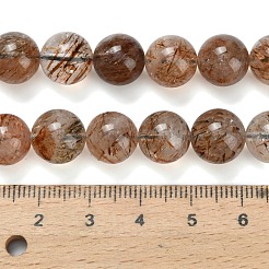 Нити бусин из рутилированного кварца из натурального черного золота G-L642-B09-10mm