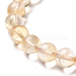 Braccialetti elastici di perle di citrino naturale per regali di donne uomini ragazze&nbsp;BJEW-JB06713