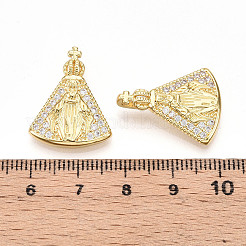 Латунные микропаве прозрачные подвески с фианитом KK-M300-12G-02