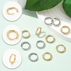 20 шт. 2-х цветные серьги-кольца из нержавеющей стали 304&nbsp;EJEW-SC0001-84