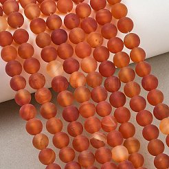 Brins de perles d'agate rouge naturelle givrées&nbsp;G-F372-6mm