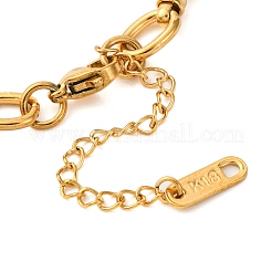 女性用 304 ステンレススチール アズキチェーンブレスレット 1個  イオンプレーティング（ip）  18KGP本金メッキ  内径：1-7/8インチ（4.8cm）&nbsp;BJEW-DJ0001-55