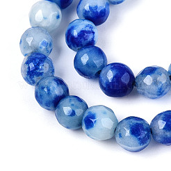 Окрашенные природные белый нефрит бисер пряди&nbsp;G-T139-6mm-60-17