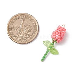 Подвески-розы из стеклянных бус&nbsp;PALLOY-MZ00959-04