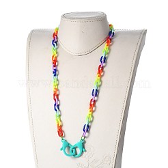 Personalisierte Acryl-Kabelketten-Halsketten&nbsp;NJEW-JN02899-03