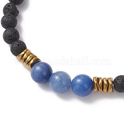 Браслеты из круглых бусин из натуральных и синтетических драгоценных камней для мужчин и женщин BJEW-JB12263-02