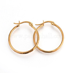 Серьги-кольца из нержавеющей стали 304 с ионным покрытием (IP)&nbsp;EJEW-L215-20G