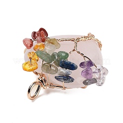 Сердечные подвески из натурального розового кварца G-K374-01A